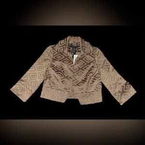 Grace Dane Lewis Petite Metallic Blazer – Diamond Jacquard Pattern, Size 2P